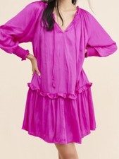 Anthropologie Swing Dress Women’s Small Giulia Fuchsia Pink Tunic Boho