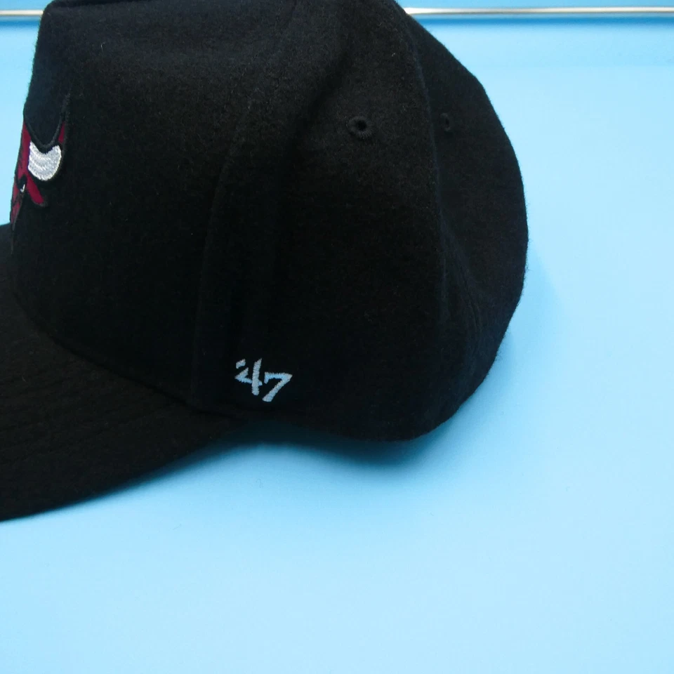 Chicago Bulls Sombrero Para Hombres Snapback Negro Mezcla de Lana '47 Marca Streetwear NBA Nuevo Foto 4 de 4
