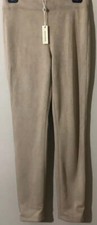 Max Studio Womens Faux Suede Leggings Pants High Rise Beige Sz S New