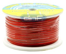 8 Gauge 100 OFC Red See Through Power Cable 20 Feet - FREE SAME DAY SHIPPING 