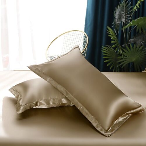 Mulberry Silk Bedding Set Duvet Cover Bed Sheet Pillowcase King Queen Full Twin - Picture 2 of 41
