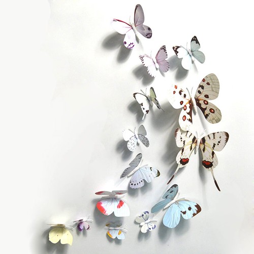 12PCS 3D Schmetterling Magnet Wand Sticker Kühlschrank Heim Party Wand Paste ▽ - Picture 25 of 26