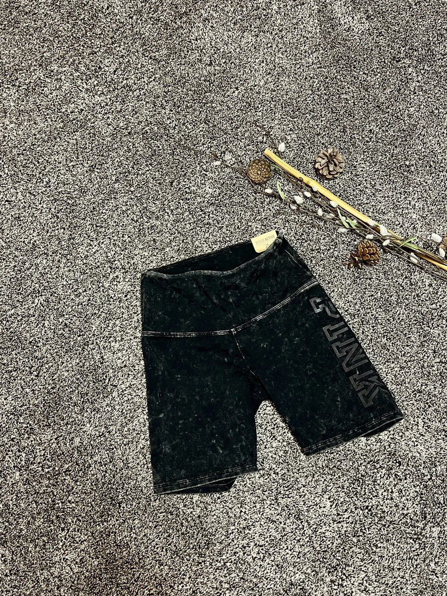 Black acid wash biker shorts hot sale