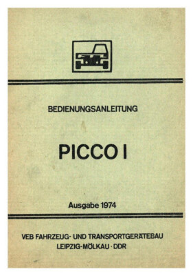 300957 Betriebsanleitung Picco I Dumper Kleindumper