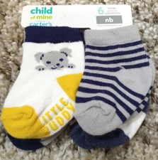Child Of Mine By Carter's Baby Boy Socks NB 6 Pair