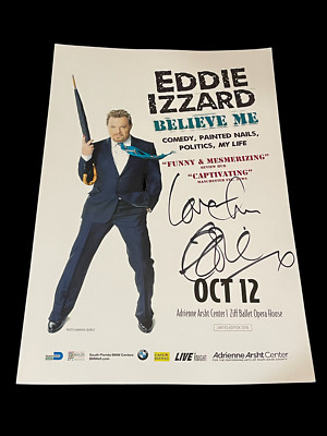 Eddie Izzard Brit Comedian Original Signed 11x17 Autograph Photo Concert Poster