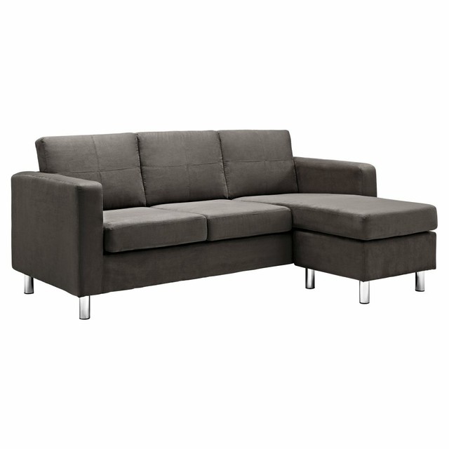 Dorel Living Small Es Configurable Sectional Sofa Gray