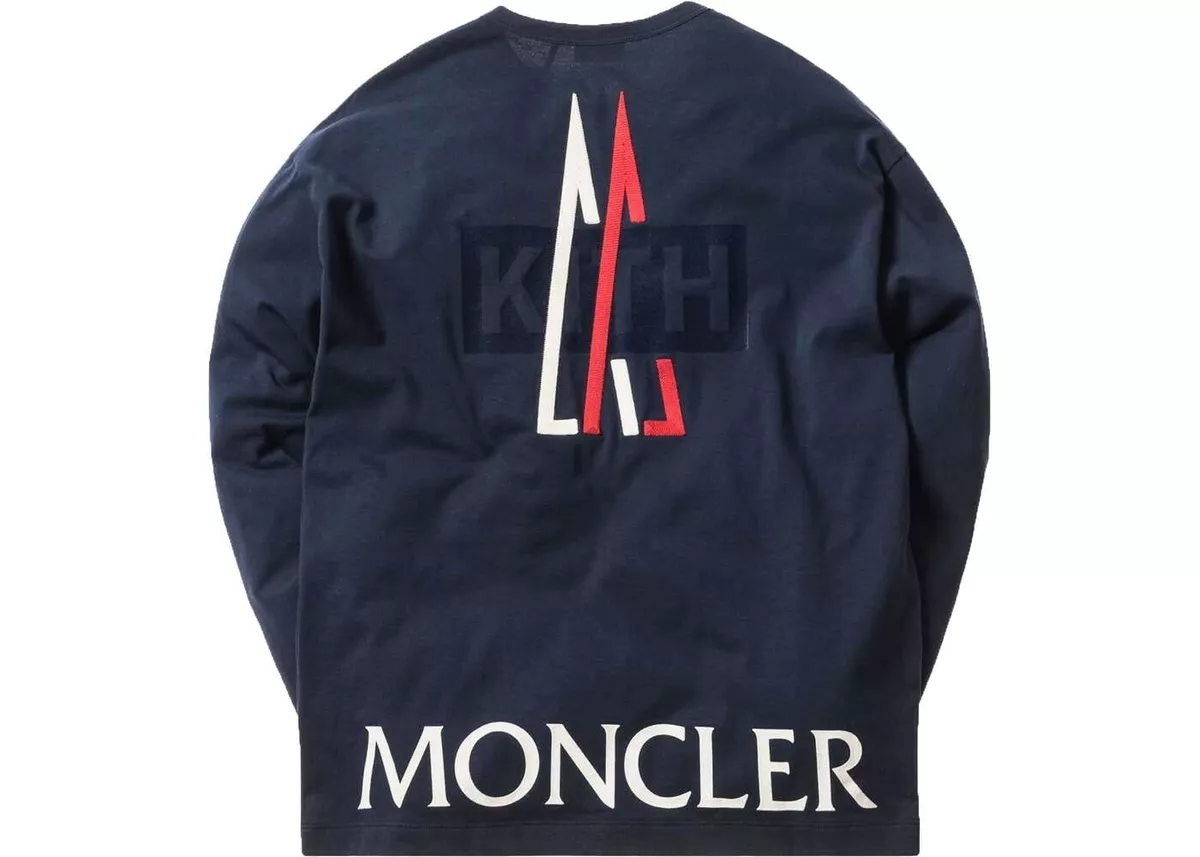 KITH MONCLER L S Tee. Navy. Size L. AUTHENTIC. FINAL PRICE. RRP