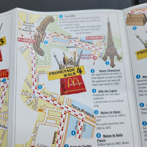 Vintage Tourist Map & Advertisement McDonald's Locations in Paris France - Picture 14 of 18