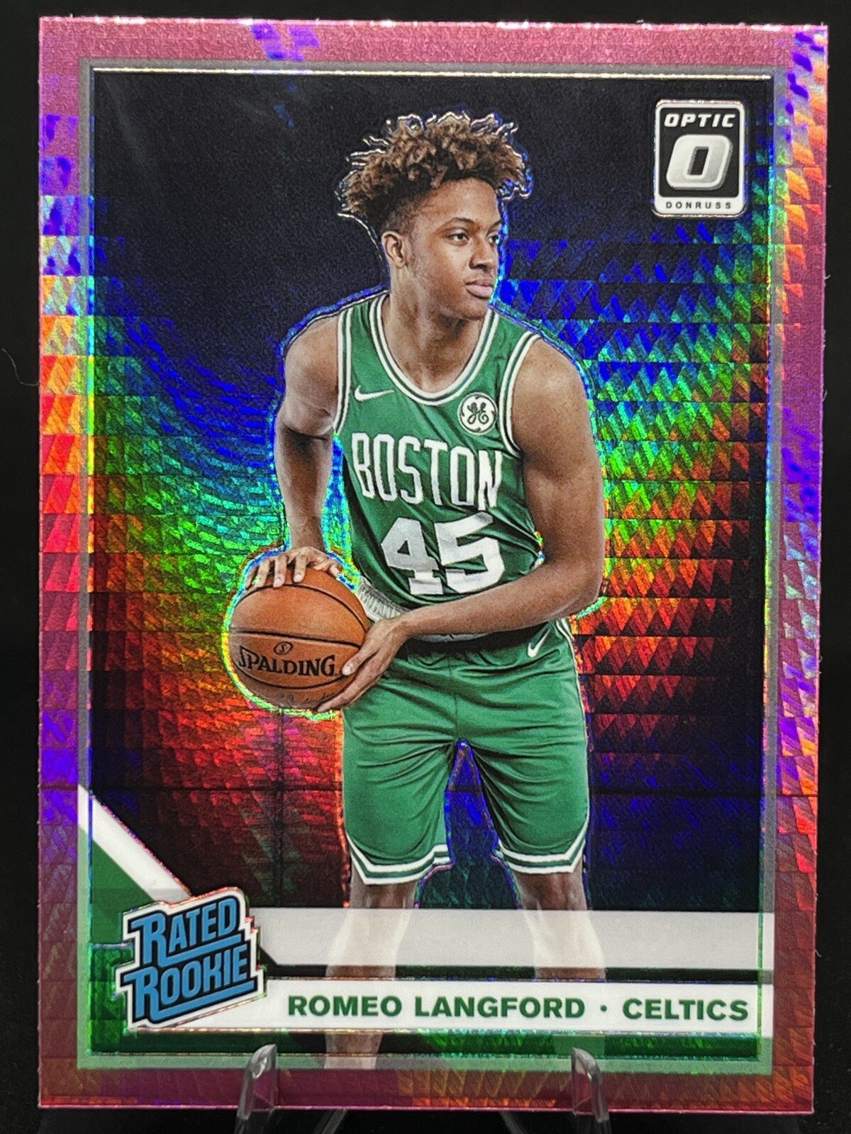 ROMEO LANGFORD 2019 Donruss Optic PINK HYPER PRIZM Rated Rookie #182 Celtics RC