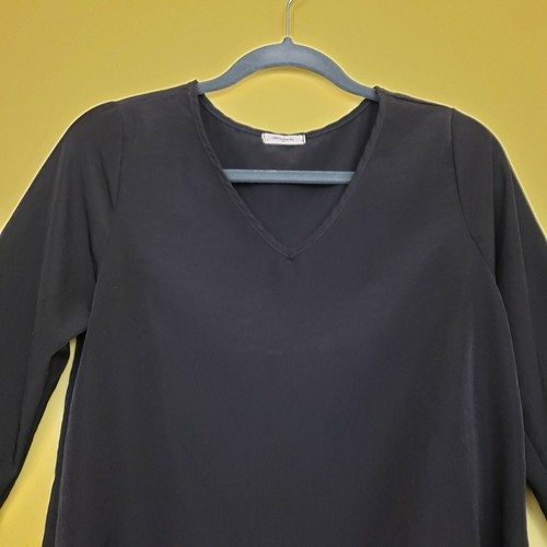 12pm by mon ami Womens Size S Top Black Long Sleeve Made in Usa - Picture 2 of 7