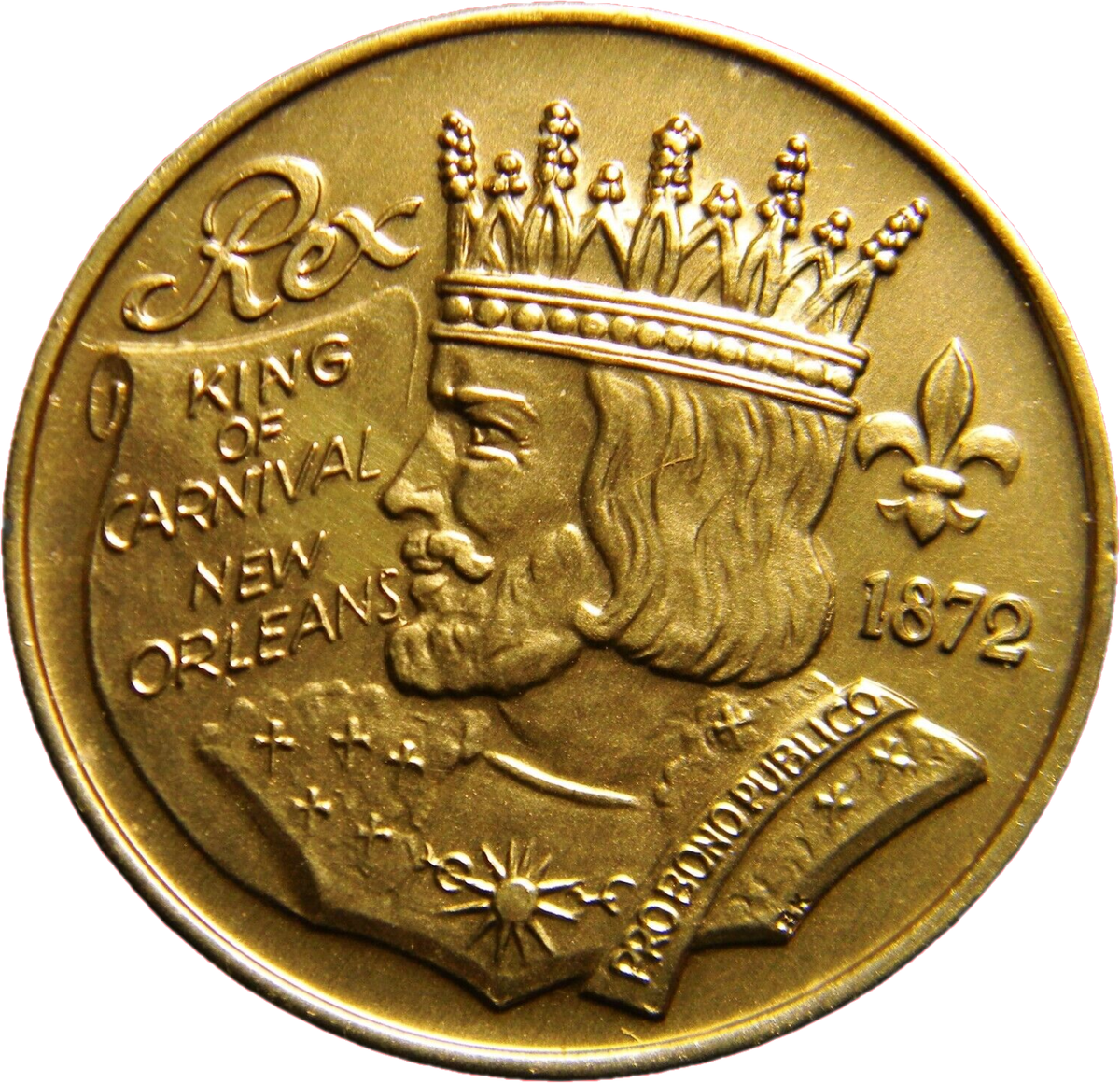 1872-1997 Rex King of Carnival, ProBonoRepublico, Mardi Gras Token