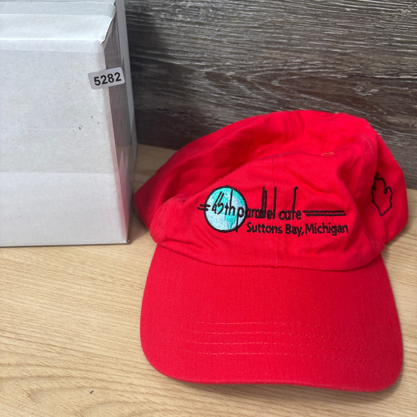 45th Parallel Cafe Hat Cap Strap Back Red Lightwe… - image 9