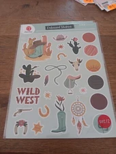 2 SHEETS EMBOSSED STICKERS FOR SCRAPBOOKING NEW (Z318)