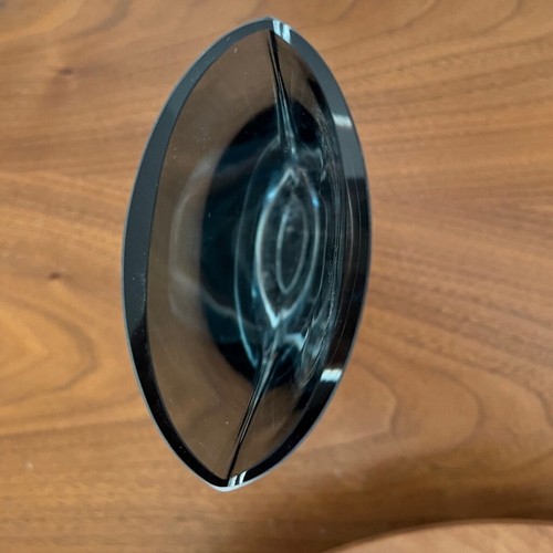 KROSNO Poland Small Oval Dark Smoky Blue Glass Vase Modern Minimalist Decor - Picture 12 of 16