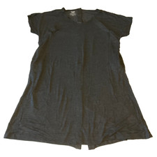 Frida Nursing Gown Womens One Size Gray Snap Back Short Sleeve Stretch Pockets