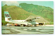 c1969 RAI DHC-6 Twin Otter Moorea Temae Airport French Polynesia Postcard