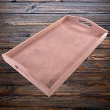 Large Wooden Serving Tray Ottoman Breakfast Table Sonoma Oak 50x30x6.5cm