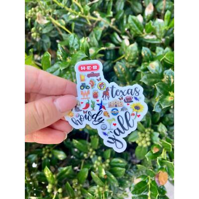 Texas State Symbols Sticker HEB Longhorn Bucees