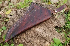 CUSTOM MADE PURE LEATHER HAND ENGRAVED SHEATH FOR FIXED BLADE KNIFE AH-.933