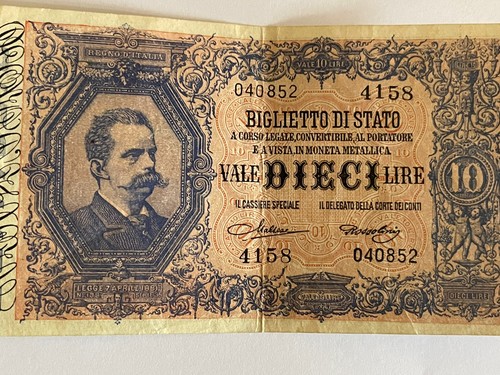 10 lire bigletto di stato 1888 - Foto 7 di 8