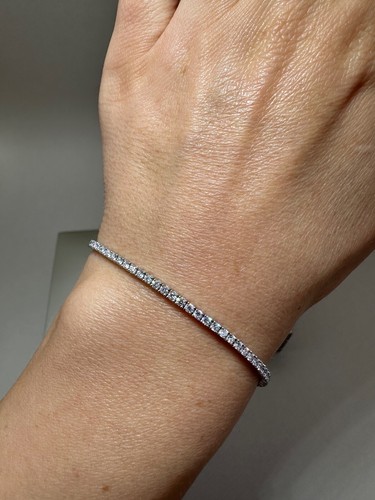 9ct White Gold 2.13ct Lab-Grown Diamonds Classic Tennis Bracelet LGSL88 - Picture 2 of 19