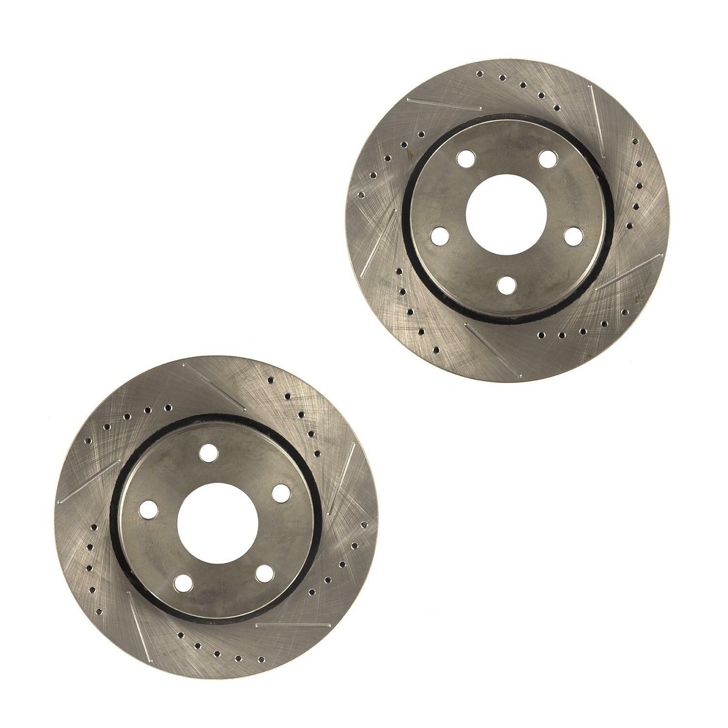 Disque de Frein Avant Perforé Rainuré pour Jeep Wrangler JK 07-18 Paire de Disques Ventilés