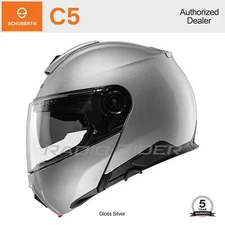 NEW Schuberth C5 Motorcycle Flip-Up Helmet | Gloss Silver | L | Free Shipping