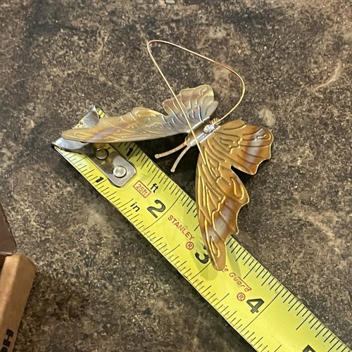 Vintage Home Interiors Schmetterlinge Gold Messing Ton Blumen Plektren 5er Set Neu im Karton - Bild 7 von 9