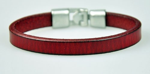 Pulsera de cuero genuino Simply Cool de banda única para hombre ROJO OSCURO - Imagen 3 de 10