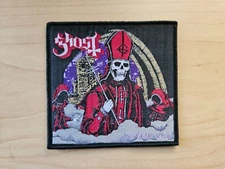 GHOST, SEW ON BLACK BORDER WOVEN PATCH