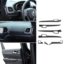 Dashboard Panel/Door Handle Cover Trim For Jeep Grand Cherokee 11+ Carbon Fiber