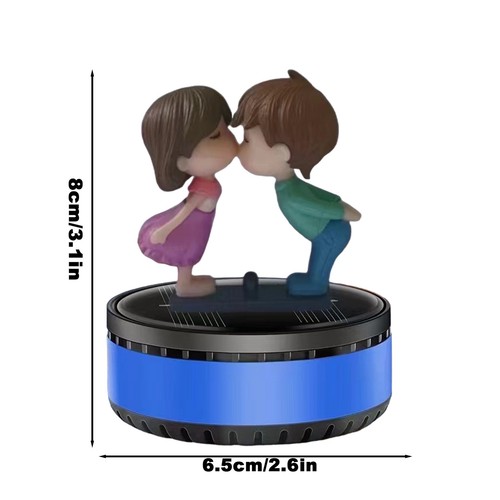 Car Air Freshener Solar Energy Rotating Kiss Couple Doll Car Fragrance Diffuser - Picture 11 of 17