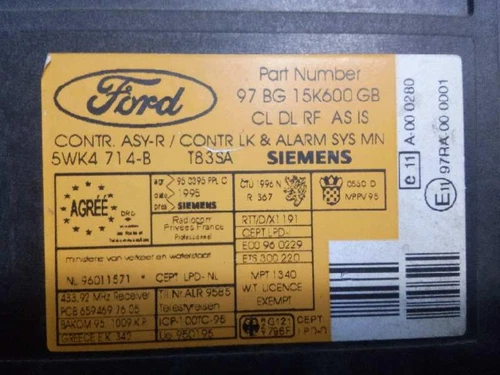 97BG15K600GB Modulo Elettronico Per FORD MONDEO BERLINA (GD) CLX 303988 - Foto 6 di 6