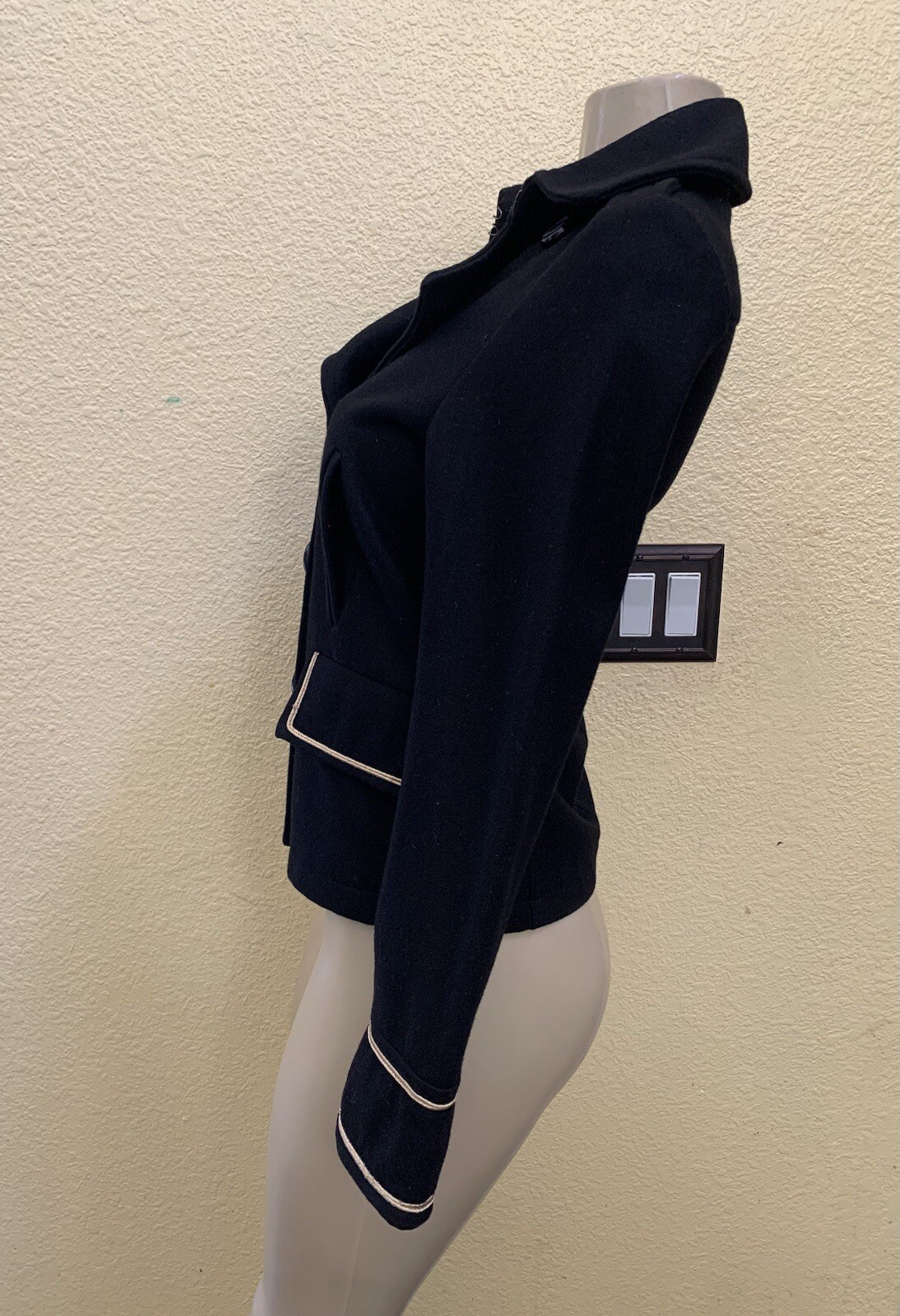 Zara Basic Size Medium Black Cropped Military Sty… - image 4