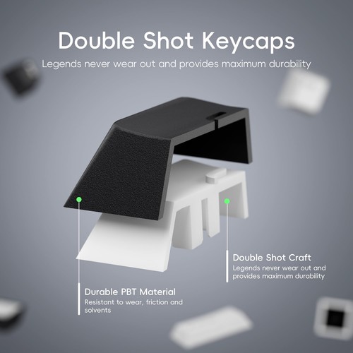 XVX Black Japanese Keycaps Double Shot PBT Keycap Set 146 Keys Cherry Profile - Picture 4 of 6