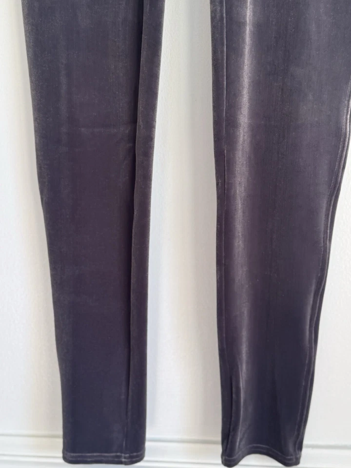 Spanx Leggings Women Velvet Gray Malachite High Rise Tummy Shaping Soft Sz Large - Image 3 of 4