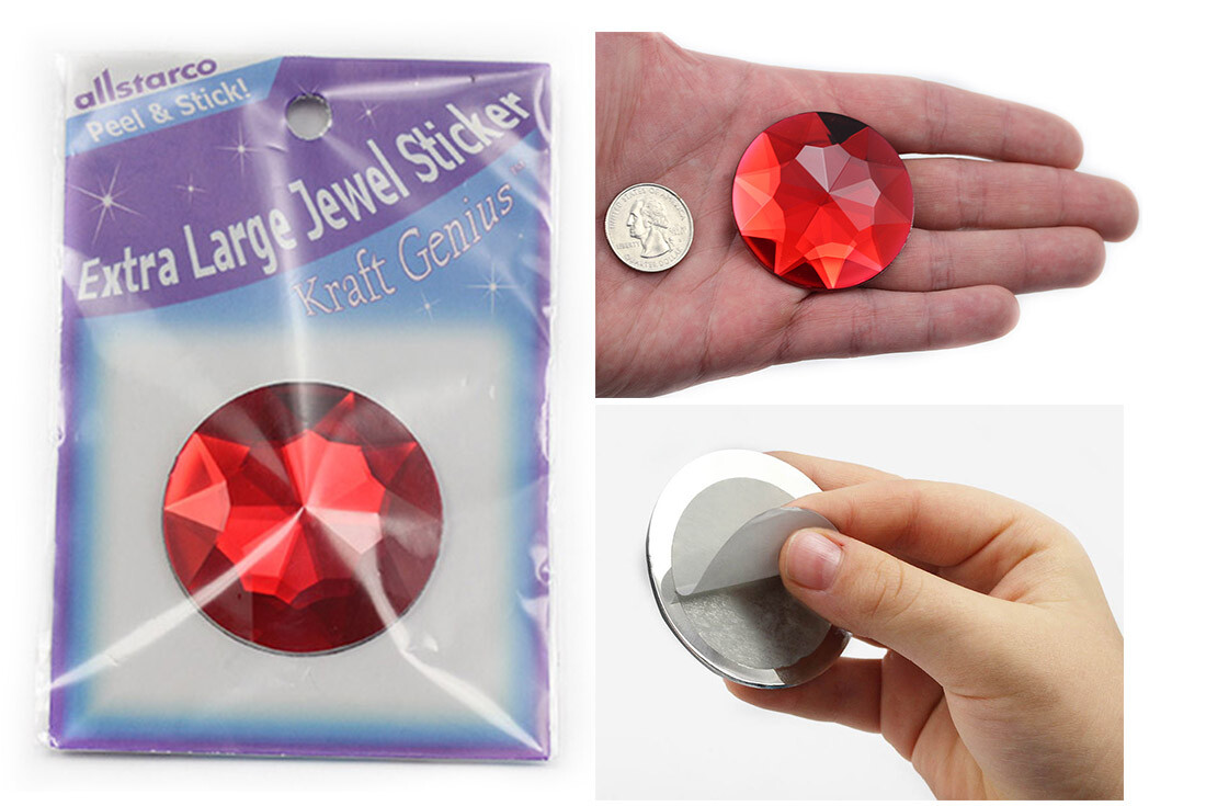 2 Extra Große Acryl-Rhinestones (50 Mm) Selbstklebend – Perfekt Für Cosplay & Dekoration!