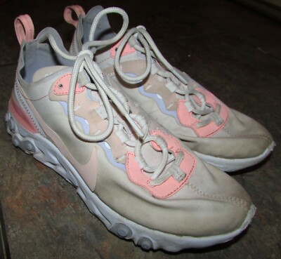 Nike React Element 55 Womens Sneakers Pale Pink Washed Coral Size 6.5 #BQ2728-60