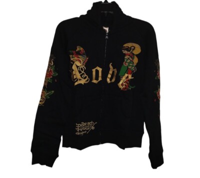 Ed Hardy Kids Hoodie Size Large Y2K Full Zip New w/ Tags RARE