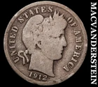 1912-D Silver Barber Dime - Scarce  Better Date  No Reserve  #i1814