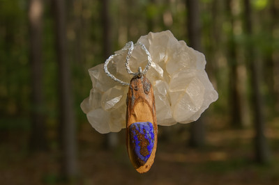 Australian boulder opal pendant set in Australian gum with Sterling Silver Chain