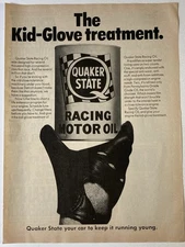 1975 Quaker State Racing Oil Print Ad High Compression