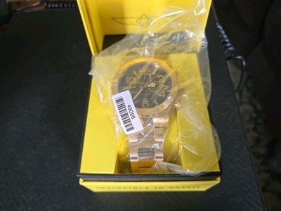 NIB - INVICTA MENS Specialty Pulse Watch - 50mm Gold w/ Black Dial # 49098