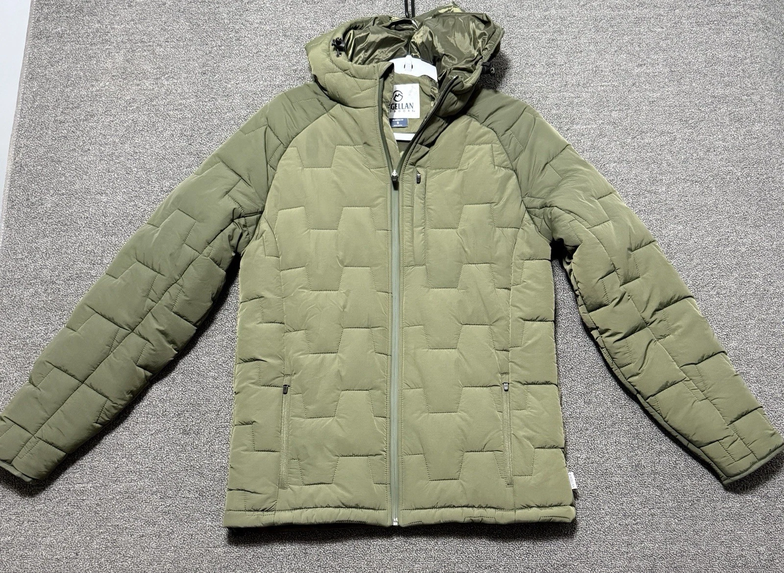 Magellan Puffer Coat Olive OD Green Water Resistant Men’s Small