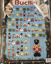 Bucilla Trim-A-Tree Felt Kit 75 Ornaments 2x3   83103  93 Vtg New 