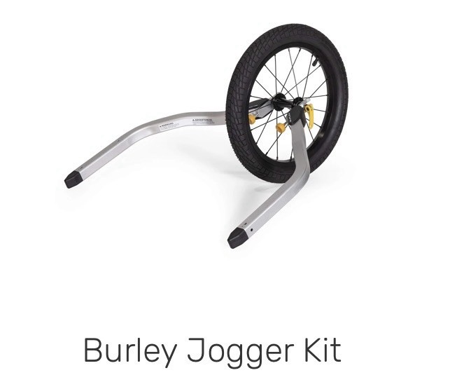Jogger Kit for Bicycle Aluminum 16”  Single Black Wheels New Burley Design New