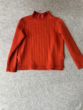 St. John's Bay Quality Apparel Sweater Womens Small Rust Long Sleeve Mock Neck