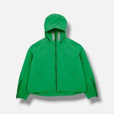 KhrisJoy Unisex Kids Green Full-Zip Oversized Windbreaker Jacket Size 8