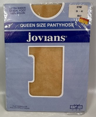 Vtg 90s Nylon Pantyhose Shimmer Gold Queen Size 3x-4x New Old Stock